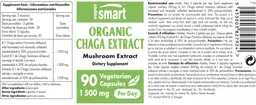 Label for Organic Chaga Extract 1500 mg