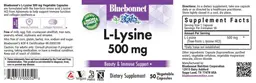 Label for L-Lysine 500 mg
