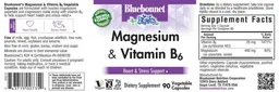Label for Magnesium & Vitamin B6