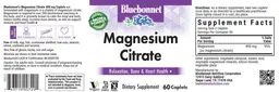 Label for Magnesium Citrate