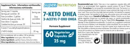 Label for 7-Keto DHEA 25 mg