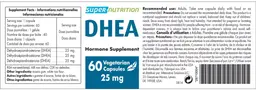 Label for DHEA 25 mg