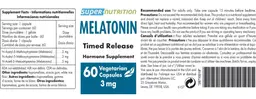 Label for Melatonin 3 mg