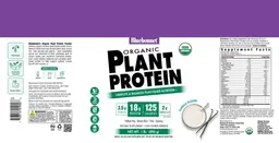 Label for Organic Plant Protein Vanilla Flavor