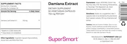 Label for Damiana Extract 750 mg