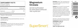 Label for Magnesium Orotate 1500 mg