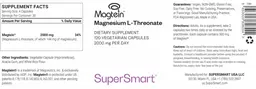 Label for Magtein Magnesium L-Threonate 2000 mg