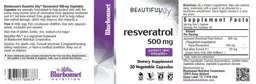 Label for Resveratol 500 mg