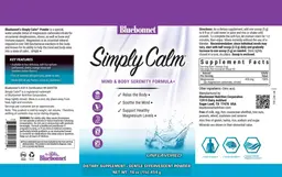 Label for Simply Calm Powder Unflavored