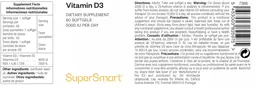 Label for Vitamin D3 5000 IU