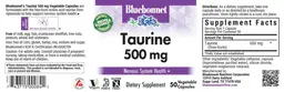 Label for Taurine 500 mg