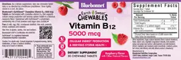 Label for Vitamin B12 5000 mcg Raspberry Flavor