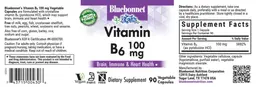 Label for Vitamin B6 100 mg