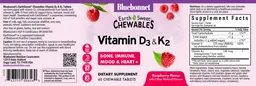 Label for Vitamin D3 & K2 Raspberry Flavor