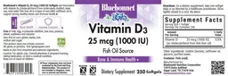Label for Vitamin D3 25 mcg (1000 IU)