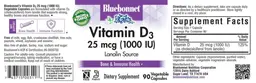 Label for Vitamin D3 25 mcg (1000 IU)