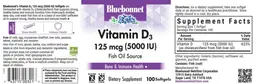 Label for Vitamin D3 125 mcg (5000 IU)