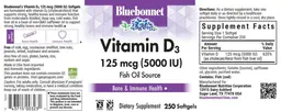 Label for Vitamin D3 125 mcg (5000 IU)