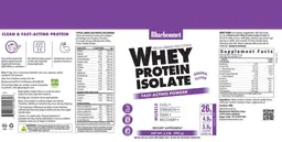 Label for Whey Protein Isolate Powder Original Flavor