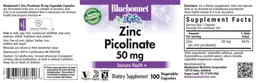 Label for Zinc Picolinate 50 mg