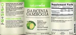 Label for Garcinia Cambogia