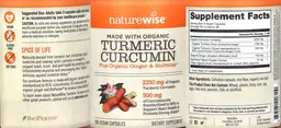 Label for Turmeric Curcumin