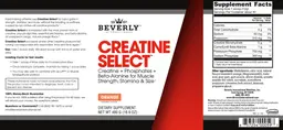 Label for Creatine Select Orange