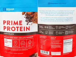 Label for Prime Protein Chocolate