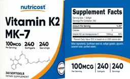 Label for Vitamin K2 MK-7 100 mcg
