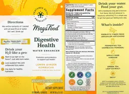 Label for Digestive Health Lemon Ginger Kombucha