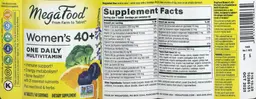 Label for Women's 40+ One Daily Multivitamin