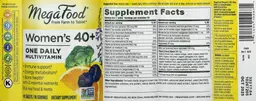 Label for Women's 40+ One Daily Multivitamin