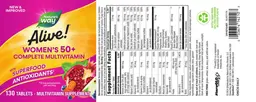 Label for Alive! Women's 50+ Complete Multivitamin