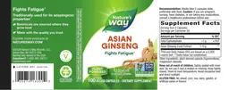 Label for Asian Ginseng 1,120 mg