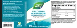 Label for Calcium & Magnesium Mineral Complex 750 mg