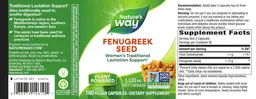 Label for Fenugreek Seed 1,130 mg