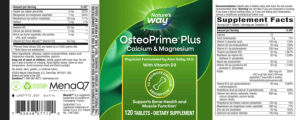 Label for OsteoPrime Plus Calcium & Magnesium