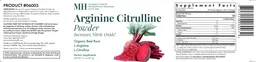 Label for Arginine Citrulline Powder