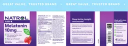 Label for Melatonin 10 mg Strawberry