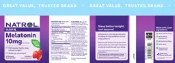 Label for Melatonin 10 mg Strawberry