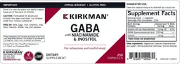 Label for GABA with Niacinamide & Inositol