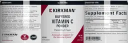 Label for Buffered Vitamin C Powder Passionfruit Flavor