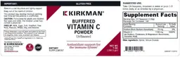 Label for Buffered Vitamin C Powder Unflavored