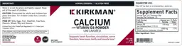 Label for Calcium with Vitamin D3 Powder Unflavored