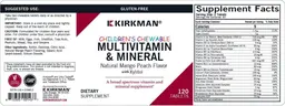 Label for Children's Chewable Multivitamin & Mineral with Xylitol Natural Mango Peach Flavor