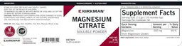 Label for Magnesium Citrate Soluble Powder