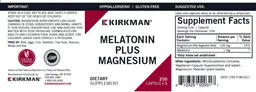 Label for Melatonin Plus Magnesium