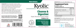 Label for Kyolic Cleanse & Digestion Ginger, Glucanase Enzyme Complex Formula 102