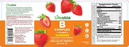 Label for B Complex + Vitamin C Gummies Strawberry Flavor