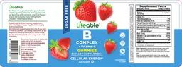 Label for B Complex + Vitamin C Gummies Sugar Free Strawberry Flavor